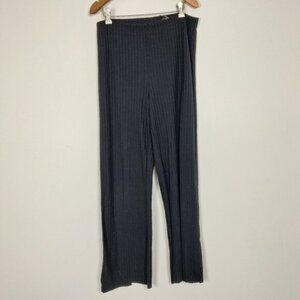 H&M Women's Black Ribbed Lounge Pants Size Medium Comfortable Pull-on